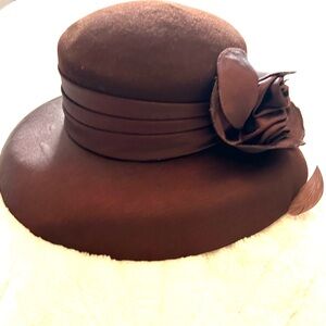 Something Special Chic Brown Women's Hat with Floral Detail